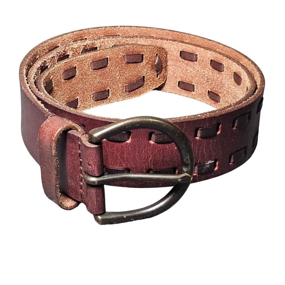 Leather Belt Mens 36 Brown Woven‎ Braided Western Boho Rustic Earthy Old Money